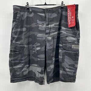Union Bay Survivor Cargo Shorts Mens 42 Gray Camo Utility NWT